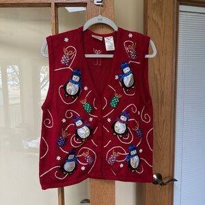 Bobbie Brooks Red Christmas Vest